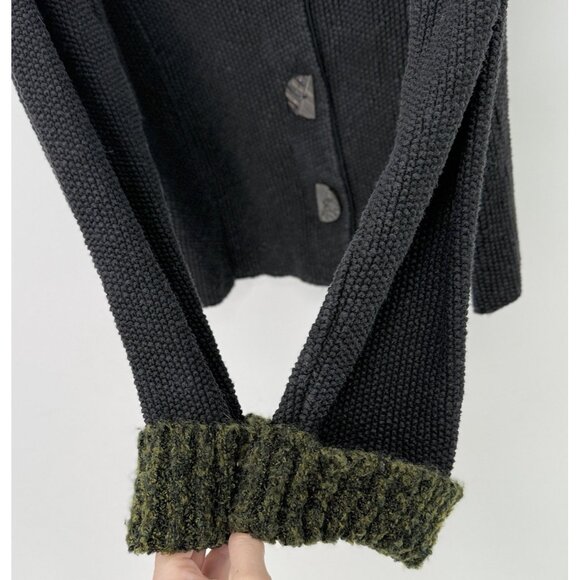 Willow‎ Anthropologie Black Knit Cardigan Sweater Jacket Lagenlook Boho See Pics - Picture 5 of 9
